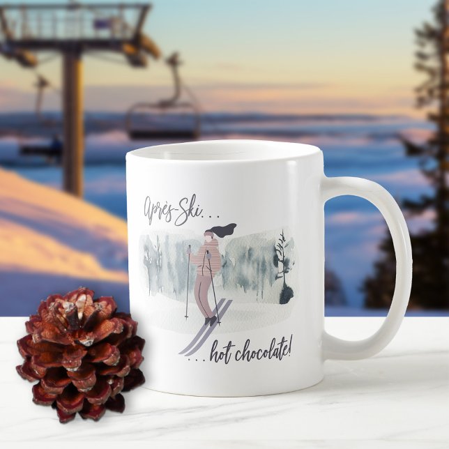 Caneca De Café Apres-Ski Chocolate Quente para Ela (Criador carregado)
