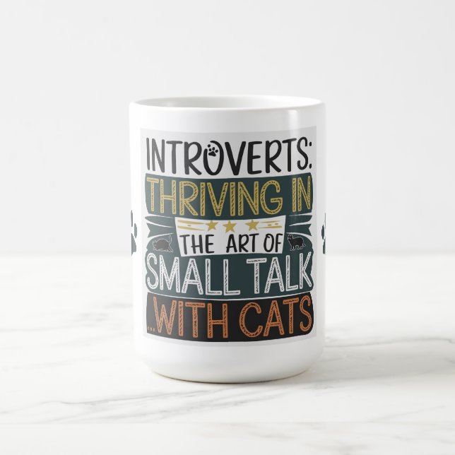 Caneca De Café Apresenta emoção com gatos (Centro)