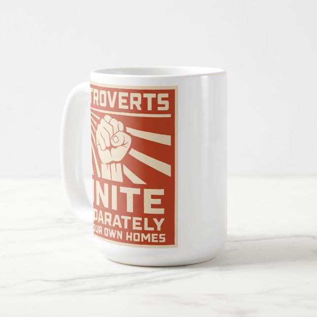 Caneca De Café Apresenta Unir Separadamente Em Seu Próprio (Frente Esquerda)