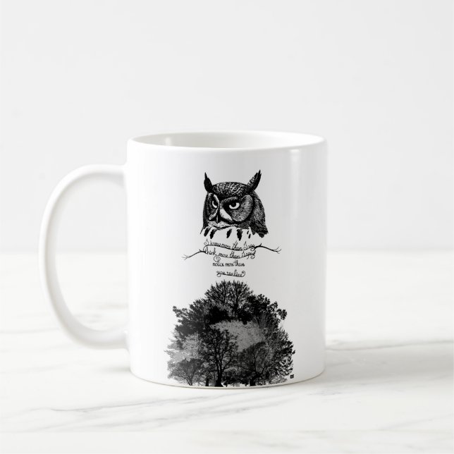 Caneca De Café Apresentar a sabedoria do Empath Owl ilustra citaç (Esquerda)