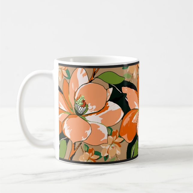 Caneca De Café Apricot Azalea em Tan (Esquerda)