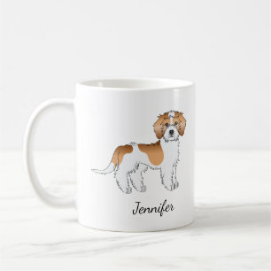 Caneca De Café Apricot Particolore Mini Goldendoodle Cachorro e N