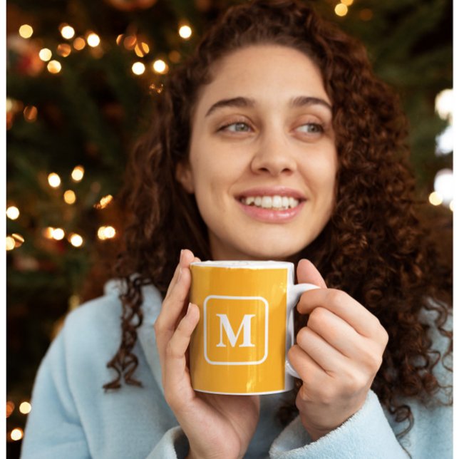 Caneca De Café Apricot Perfection - Monograma Coffee Mug (Mockup 1)