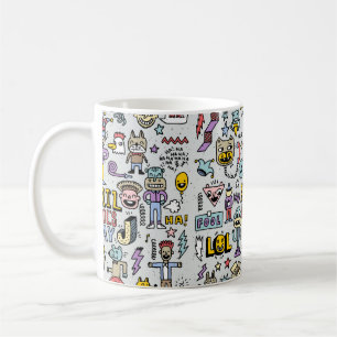 Caneca De Café April tolera o dia engraçado rabisco colorido 1.