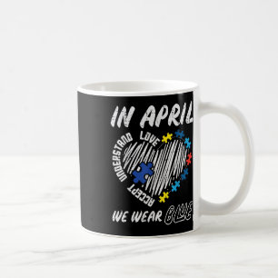 Caneca De Café April Vestimos o conceito azul Compreender o amor 