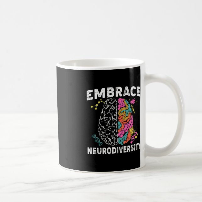 Caneca De Café Aproveite a neurodiversidade ADHD Autismo consciên (Direita)