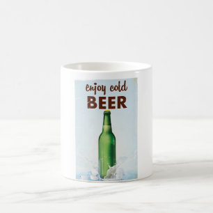 Caneca De Café Aproveite o Cartaz de Bebida de Cerveja Fria.