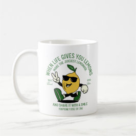 CANECA DE CAFÉ APROVEITE O DIA ENGRAÇADO LEMON PUN RETRO MASCOT