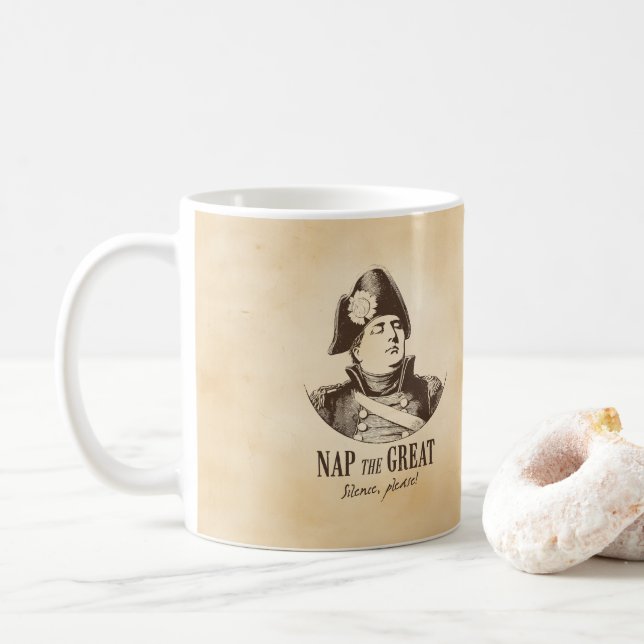 Caneca De Café Aproveite o Excelente Napoleão Engraçado (Com Donut)