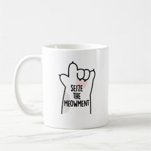 Caneca De Café Aproveite O Momento Pun Positivo De Gato