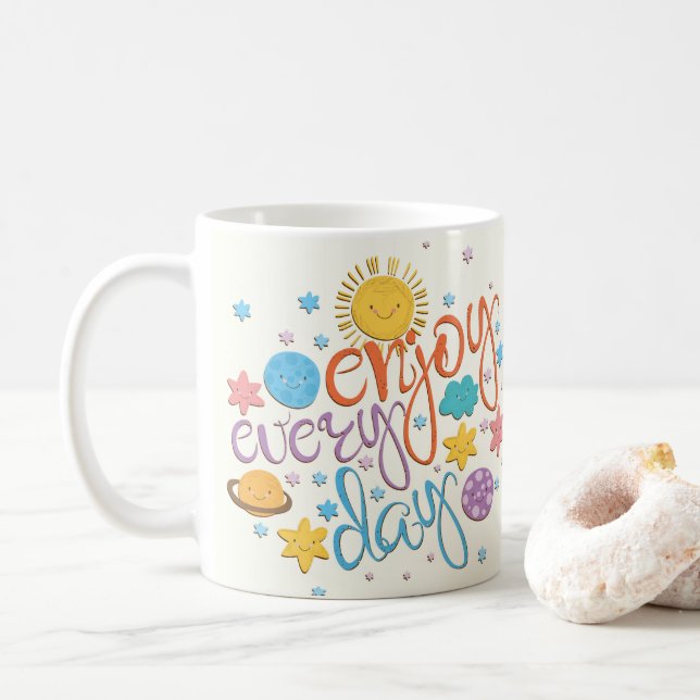 Caneca De Café Aproveite todos os dias (Com Donut)