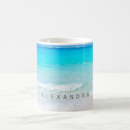 Caneca De Café Aqua Blue Ocean Sea Sky Personalizado
