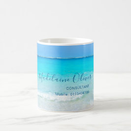 Caneca De Café Aqua Blue Ocean Sea Sky Personalizado