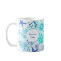 Aqua-blue-teal watercolor seashell-w/nome personal