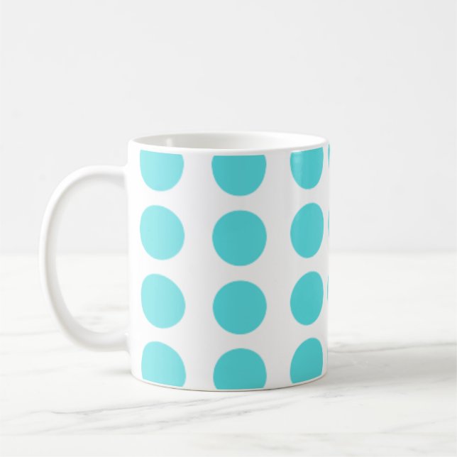 Caneca De Café Aqua Bolinhas Design (Esquerda)