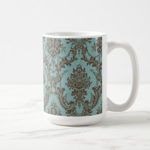 Caneca De Café Aqua Chocolate Damask