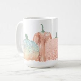 CANECA DE CAFÉ AQUA E PEACH GLITTER OLHAM PARA OS PUMPKINS DO OUT
