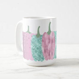CANECA DE CAFÉ AQUA E PINK GLITTER OLHAM PARA PUMPKINS AUTUMN