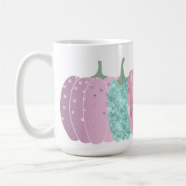 CANECA DE CAFÉ AQUA E PINK GLITTER OLHAM PARA PUMPKINS AUTUMN