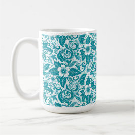 Caneca De Café Aqua Floral Mug