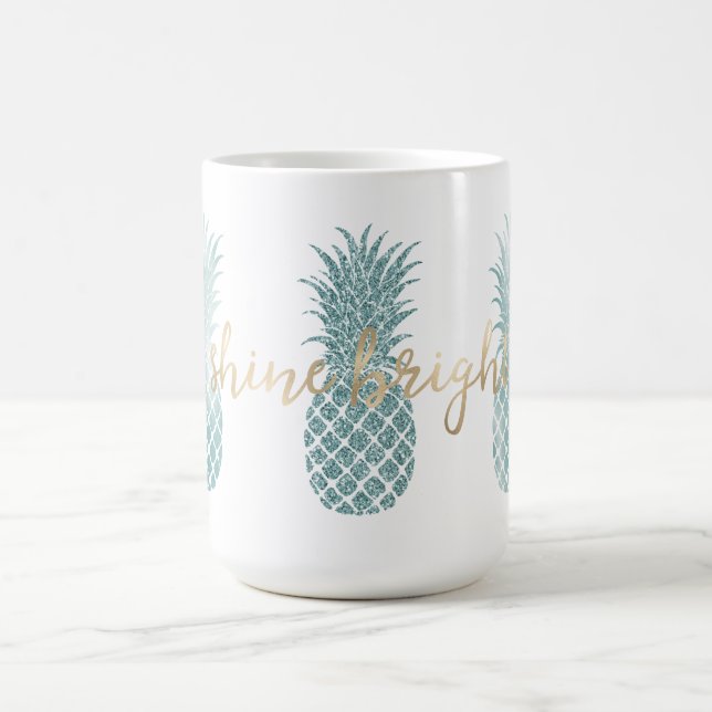 Caneca De Café Aqua Glam Glitzy Pineapple Shine (Centro)