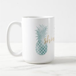 Caneca De Café Aqua Glam Glitzy Pineapple Shine