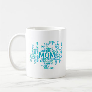 Caneca De Café Aqua Mãe Typografia Cloud