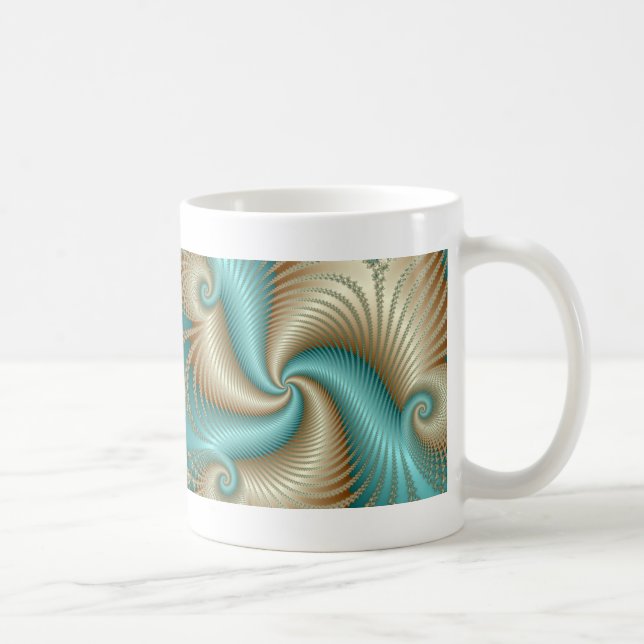 Caneca De Café Aqua Satin - Fractal (Direita)