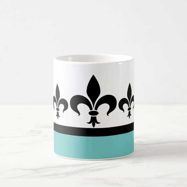 Caneca De Café Aqua Swanky Fleur De Lis Mug (Centro)