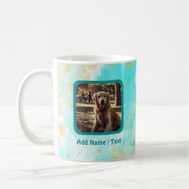 Caneca De Café Aqua Watercolor Wash Personalizable Photo Mug