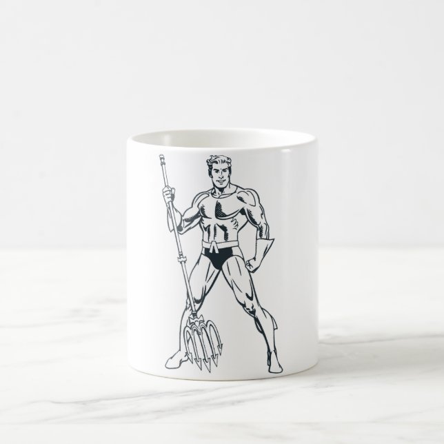 Caneca De Café Aquaman com Pitchfork BW (Centro)