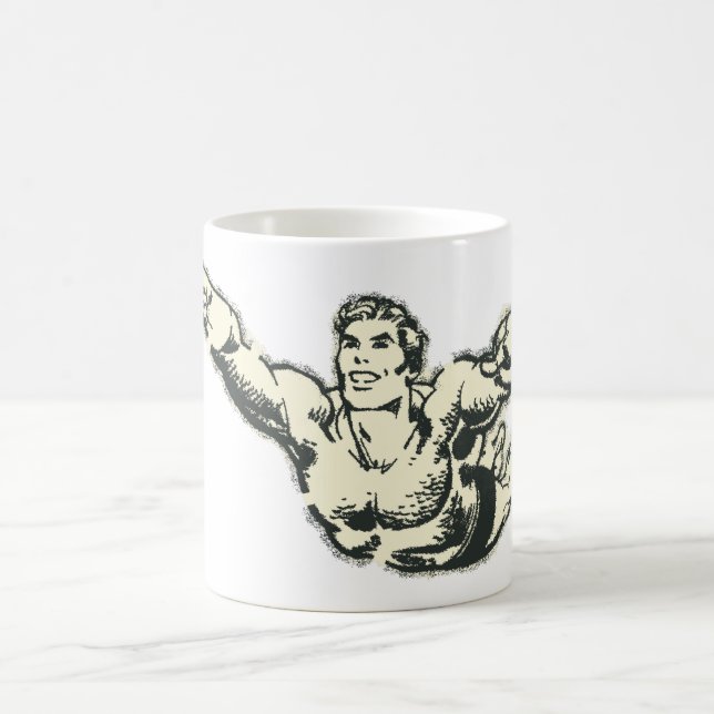 Caneca De Café Aquaman Soars BW (Centro)