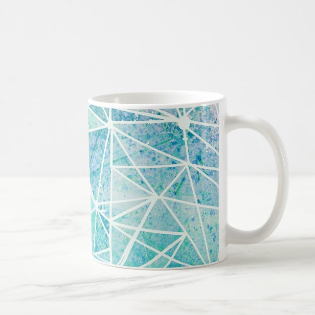 Caneca De Café aquamarina com espaço de geometria branca (Direita)