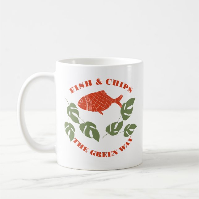 Caneca De Café Aquaponics Fish & Chips the Green Way (Esquerda)