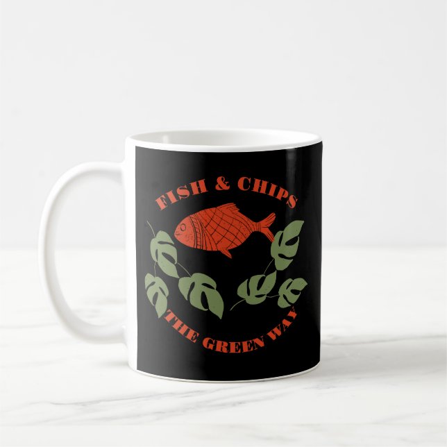 Caneca De Café Aquaponics Fish & Chips the Green Way (Esquerda)