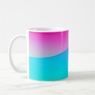 Caneca De Café Aquarela abstrata pastel ombre rosa azul