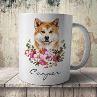 Caneca De Café Aquarela Akita Inu