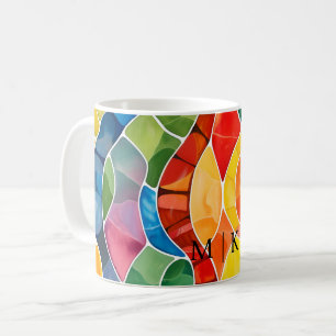 Caneca De Café Aquarela Arco Arco-Íris Vidro Estampado