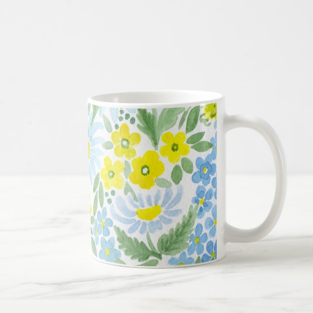 Caneca De Café Aquarela . As flores do campo . Camomila (Direita)