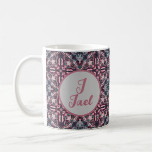 Caneca De Café Aquarela Azulejo Rosa Espanhol Personalizado
