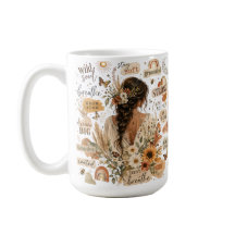 Aquarela boho chic de afirmação floral edificante