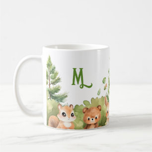 Caneca De Café Aquarela Botânica Dos Animais Florestais