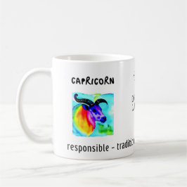 Caneca De Café aquarela Capricórnio zodiano e características