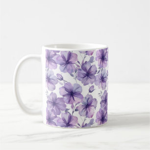 Caneca De Café Aquarela Chic Sofisticado Romântico Floral Fofo