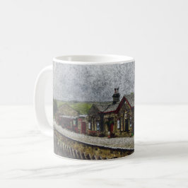 Caneca De Café Aquarela da Estação Ferroviária de Oxenhope