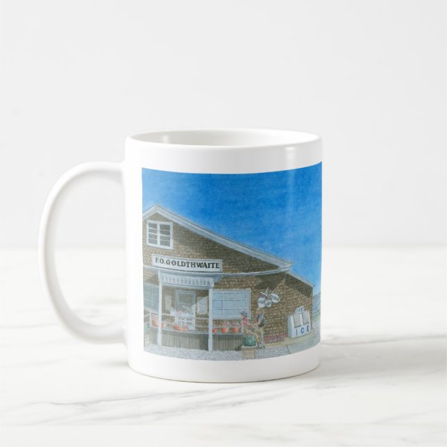 Caneca De Café Aquarela da Loja Geral do Maine (Esquerda)