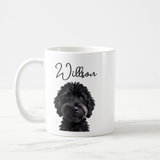 Caneca De Café Aquarela de cachorro dachshund fofo (Esquerda)