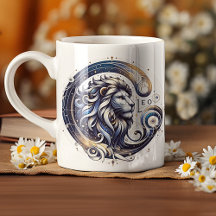 Aquarela Elegante Leo Zodíaco - Mug Personalizado
