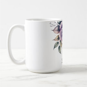 Caneca De Café Aquarela elegante moderna bela rosa lavanda