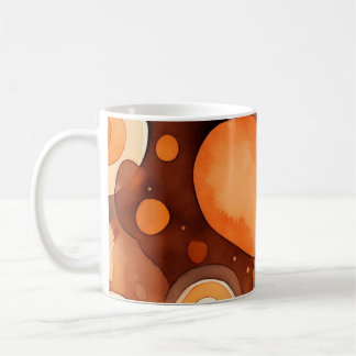 Caneca De Café Aquarela em Tons Terrosos Abstratos
